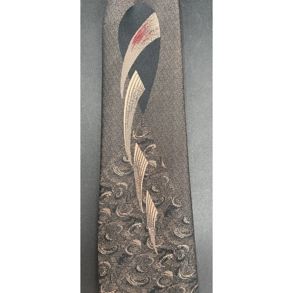 Vtg Starcy Men's Tie British Cravats of Distinction Clip on Geometric Tie GUC